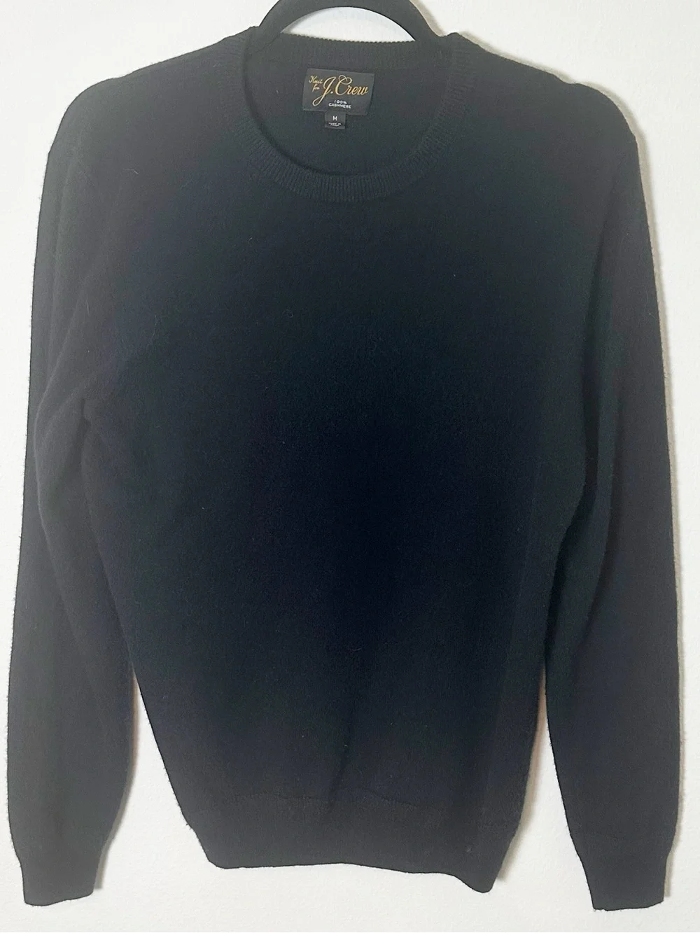 J. Crew Men's 100% Cashmere Crewneck Sweater Black Medium